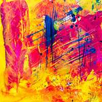 Yellow and Red Abstract Painting